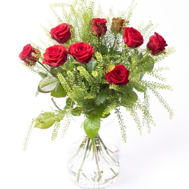 Bouquet de roses rouges longues tiges