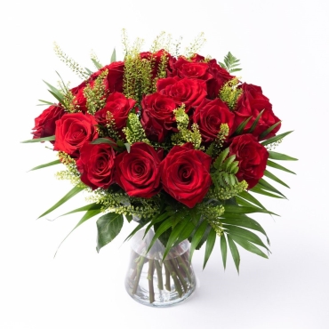 Bouquet de roses rouges moyennes tiges